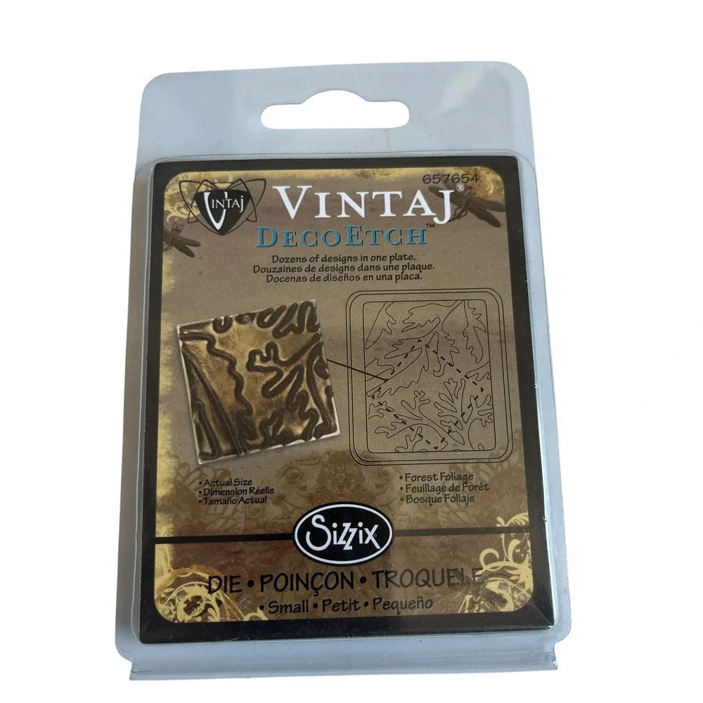 Sizzix Vintaj DecoEtch Forest Foliage Small Etching Die 657654 for Metal Blanks